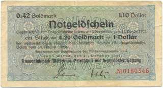 Leuna Werke Ammoniakwerk Merseburg 4.20 Goldmark 1923  