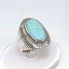New Native American Heavy Sterling Silver Turquoise Ring Size 10 3/4 