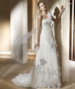 Beautiful One Shoulder Wedding Dress Bridal Gown Custom  