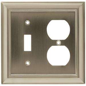 Liberty 2 Gang Switch/Duplex Architectural Satin Nickel Wall Plate 