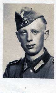 Orig.Foto Portrait Schütze Wehrmacht Schiffchen WW2  