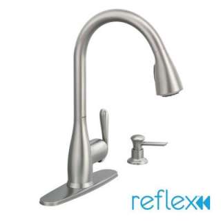 MOEN Haysfield Single Handle Kitchen Pull Down Faucet featuring Reflex 