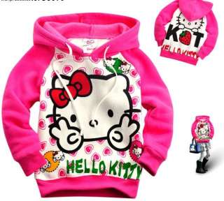 Hello Kitty Girls Pink Hoodie 2 7 Years Hoody Sweatshirt Jumper Jacket 