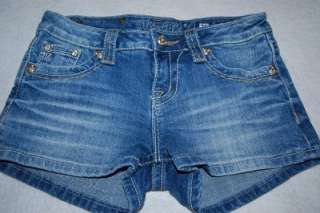 Womens MISS ME jean shorts size 26 Crystal Rhinestone studs Litte Miss 