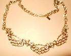 Vintage 1928 Cast Goldtone Filagree Collar Necklace