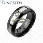 New Tungsten Black IP 2 Tone Mirror Polished His Hers 2 Wedding Band W 