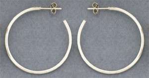 Sterling Silver Hoop Ear Post Earrings  