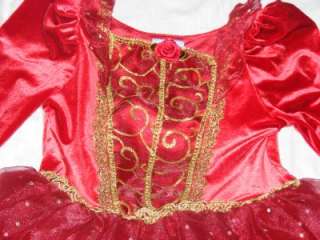  Enchanted Belle Red Holiday Costume Dress Size Small 5/6 