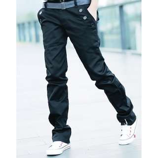 Mens Stylish Comfort Casual Slim Fit Pants Trousers Black/Coffee/Gray 