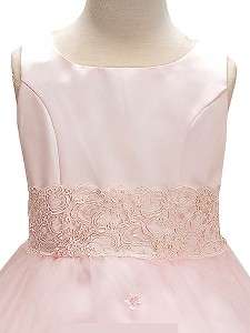 Pink Triple Layer Tulle Flower Girl Dress size BABY 2 4 6 8 10 12 14 