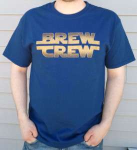 Milwaukee BREW CREW Star Wars Font T shirt   NAVY  
