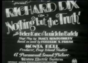 Nothing But The Truth DVD 1929 Richard Dix RARE Early Talkie Comedy 