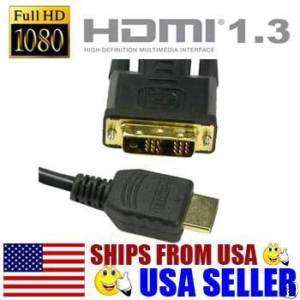 NEW 10 ft HDMI to DVI D M/M AV Cable Cord For HDTV DVD  