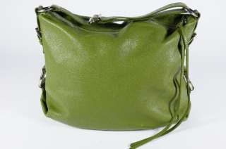   Republic Avocado Green Leather Hobo Shoulder Bag Silvertone Hardware