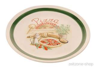 Grosser Pizzateller Ristorante Motiv grün 30cm  