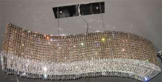 WAVE Modern Crystal Chandelier lighting light contemporary dining room 