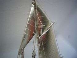   CRAFTED OLD JAPANESE STERLING SILVER MODEL YACHT SHIP 