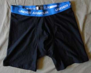 mens black and blue under armour boxer briefs nwot size medium  