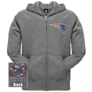 New England Patriots   Vintage Logo Overdye Zip Hoodie  