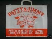 Vintage 1976 Sanrio Patty & Jimmy Plastic Tote Bag  