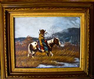 vintage navajo artist jackie black 1991 signed canvas painting titled 