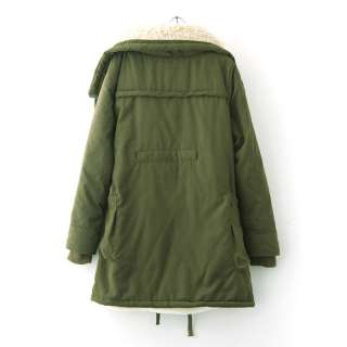   Hip Length Warm Parka Style Jacket Black Military Green Khaki  