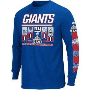 New York Giants Super Bowl XLVI Champions Long Sleeve Banner Tee Shirt 