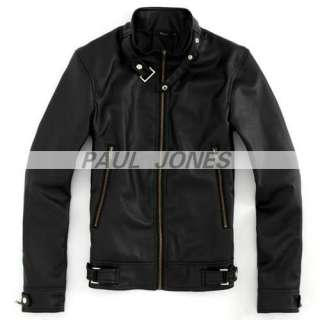 2011 Mens Luxury Slim Fit PU Leather Jacket Coat  