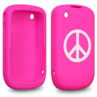 BLACKBERRY CURVE 8520 PEACE SIGN LASERED SILICONE SKIN  