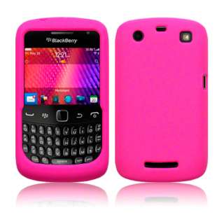   Soft Silicone Case Cover For Blackberry Curve 9360   Hot Pink + Film
