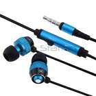 5mm In ear Earbud Headset For iTouch 4 4th+Mic Blue