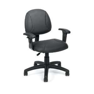   BOSS BLACK POSTURE CHAIR W/ ADJUSTABLE ARMS   Delivered Office