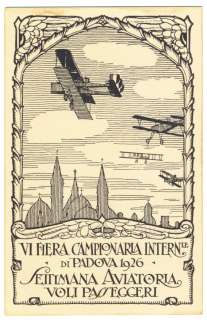 1926 SETTIMANA AVIATORIA VOLI FIERA CAMPIONARIA PADOVA  