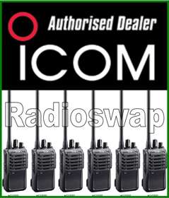 ICOM IC F3002 5 WATT VHF WALKIE TALKIE 2WAY RADIOS x 6  