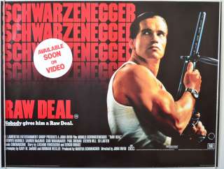 RAW DEAL (1980) Original Quad Film Poster   Arnold Schwarzenegger 