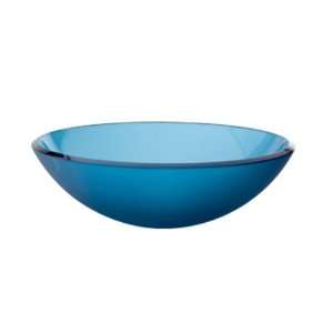  Decolav 1000T BL Tempered Glass Vessel, Frosted Blue