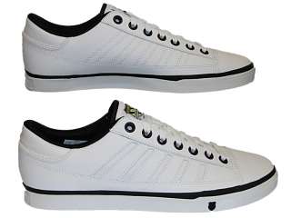 MENS WHITE K SWISS COURT PC 02647189 LEATHER LACE UP TENNIS TRAINERS 