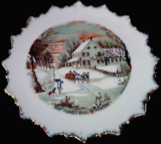 Vintage Currier & Ives The Homestead In Winter Collector Plate  