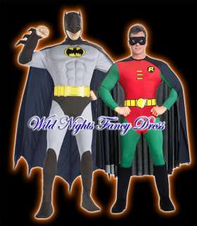 Quality Batman + Traditional Robin Fancy Dress Costumes  