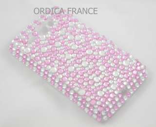   Coque arrière strass HTC CHACHA cha cha   bulles Rose