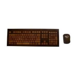 KBB603CW Wireless Hand Carved Designer Bamboo Keyboard   Walnut Color 
