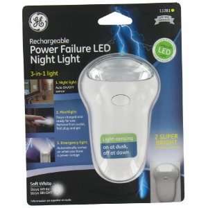 Jasco Products 3 In 1 Soft White Rechargeable Power Failure LED Night 