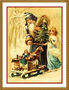 Victorian Father Christmas Santa #42 Counted Cross Stitch Chart free 