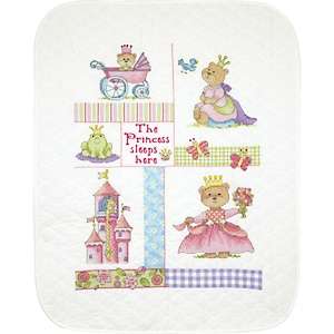 Baby Hugs Quilt Stamped Cross Stitch Kit   43 x 34 Baby Princess at 