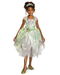 Girls Deluxe Shimmer Disney Princess Tiana Costume  Girls Disney 