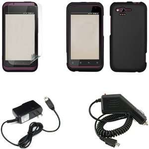  iFase Brand HTC Rhyme ADR6330 Combo Rubber Black 