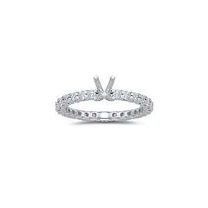  0.85 Cts Diamond Ring Setting in 14K White Gold 7.5 