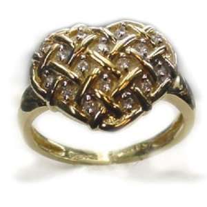  .25 tcw Diamond 14K Gold Criss Cross Heart Ring Jewelry