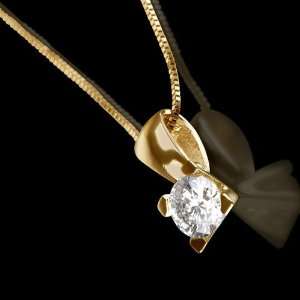   Genuine Diamond Solitaire Pendant Yellow Gold 14k Jewelry
