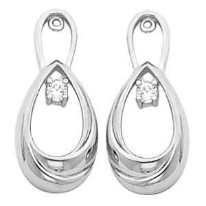  18K White Gold Diamond Earring Jackets   0.16 Ct. Jewelry